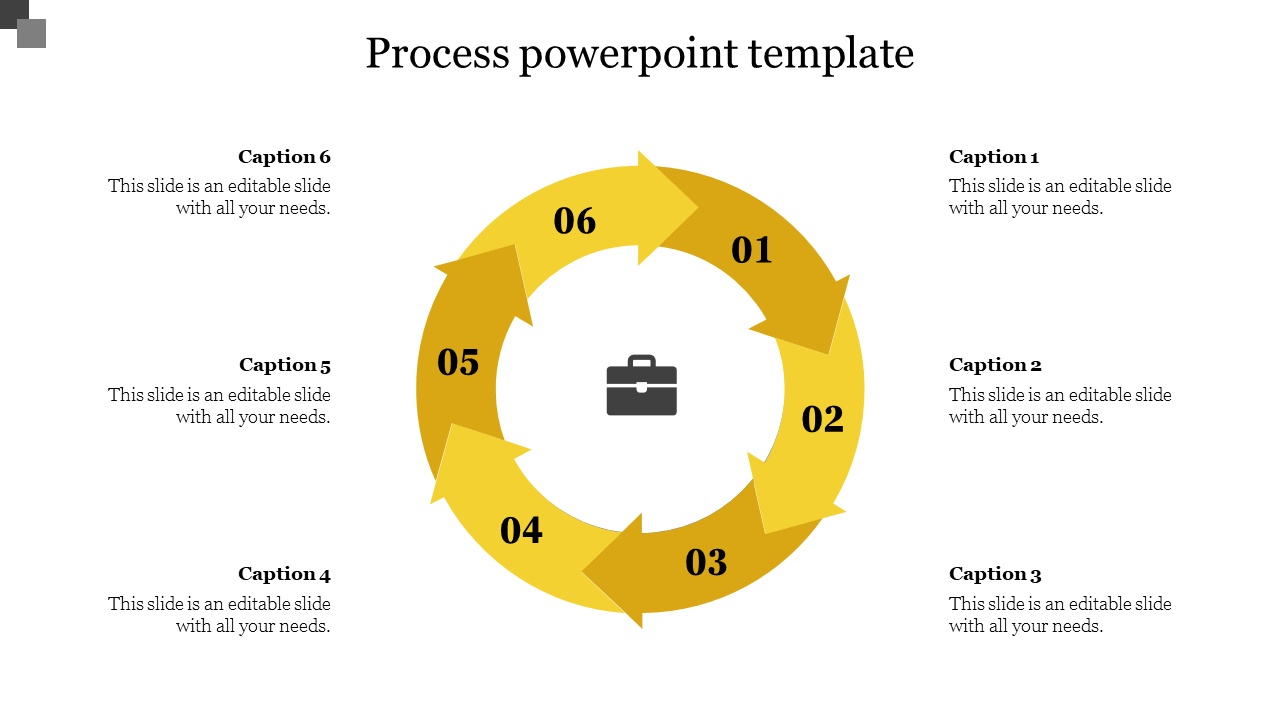 Process powerpoint template-Yellow